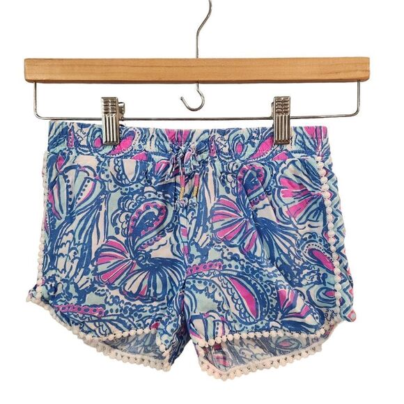 Girls Lilly Pulitzer for Target Shorts 7/8 Medium Blue Pink - Picture 1 of 4